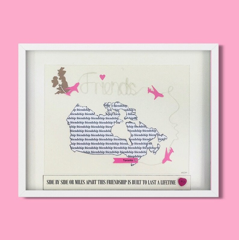 Long Distance Friendship Gift Personalised Pink Best Image 0