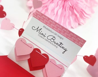 Made in UK Valentine Heart Printed Bunting Party Love Wedding 5 Mtrs