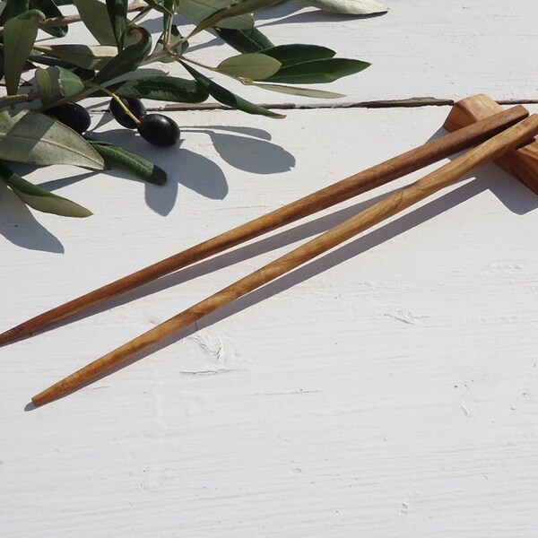Olive Wood Chop Sticks with Chopsticks Rest
