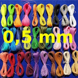 30 metri di filo cerato, macrame POLIESTERE CERA (0,5 mm di spessore) di alta qualità