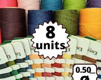 8 ROLLS 360 meters LINHASITA waxed thread, macrame polyester wax (0,5 mm thick) high quality