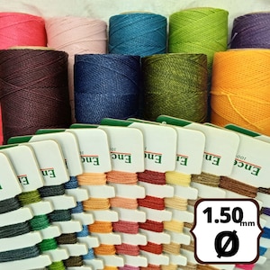 113 m 1,5 mm Ø marchio bobina cerato filo LINHASITA macrame cucire borse di cuoio