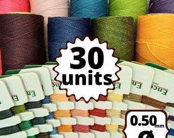 30 ROLLS 360 meters LINHASITA waxed thread, macrame polyester wax (0,5 mm thick) high quality