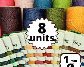 8 ROLLS 170 meters LINHASITA waxed thread, macrame polyester wax (1 mm thick) high quality
