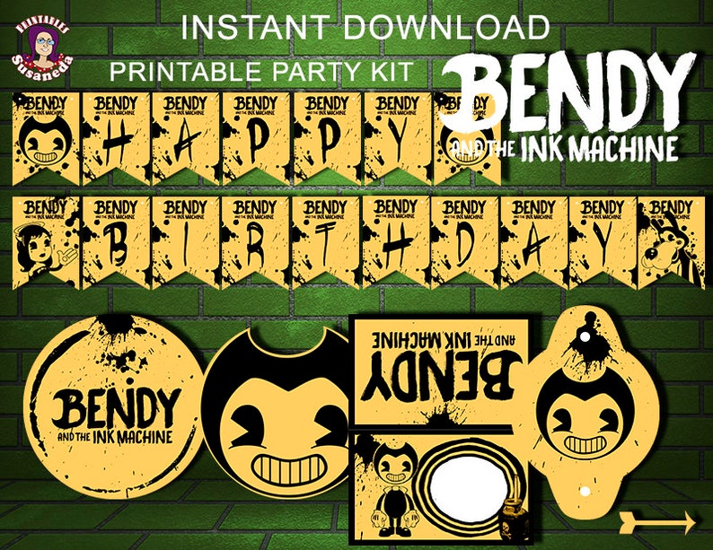 BENDY and the INK MACHINE inspired Party Kit Printable in | Etsy