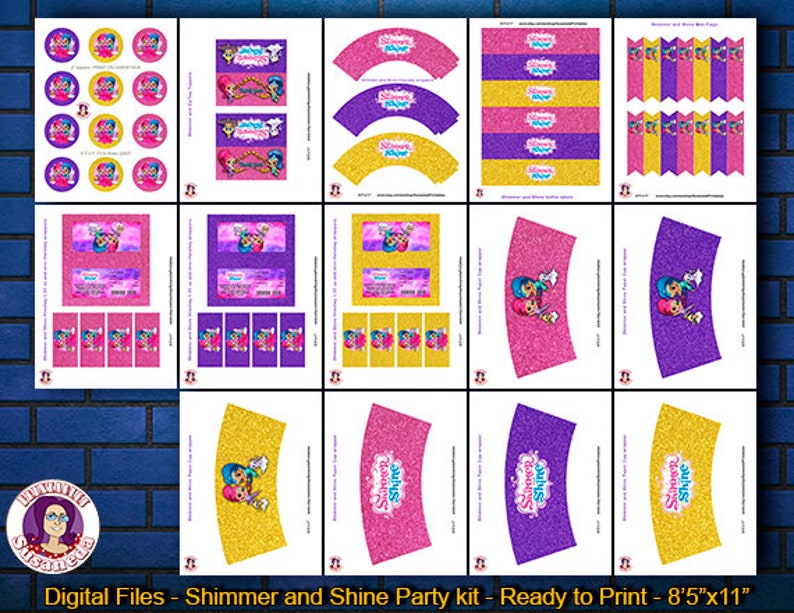 Shimme and Shine Party Supplies Instant Download SHIMMER and SHINE Inspired Party kit Printable Shimmer and Shine Birthday kit