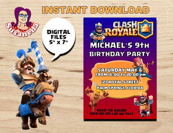 Tarjetas De Cumpleaos De Clash Royale Archivos Mega Idea