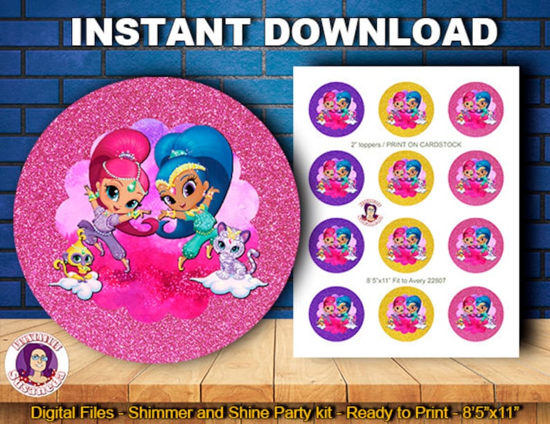 Shimme and Shine Party Supplies Instant Download SHIMMER and SHINE Inspired Party kit Printable Shimmer and Shine Birthday kit