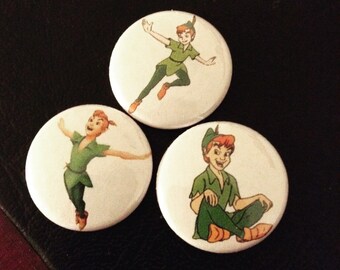 Peter Pan Pin Buttons Set 1"