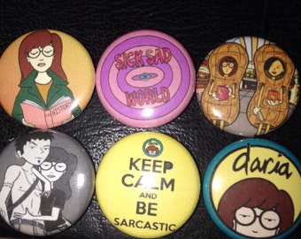 MTV Daria Pin Buttons set 1"