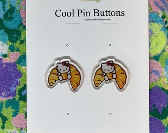 Croissant kitty Earrings 2”