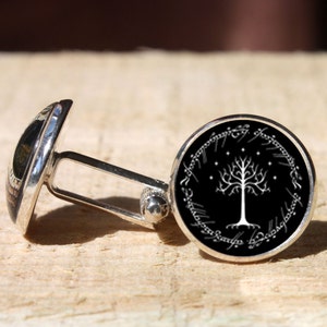 Gemelos de árbol blanco hechos a mano, gemelos de boda mágicos, gemelos hechos a mano para hombres, regalo hecho a mano para él, hecho a mano para ella