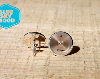 Handmade Drummer cymbals stud earrings, Drums earrings, rock drum accessories, handmade cymbal, Hypoallergenic nickel free, stainless steel
