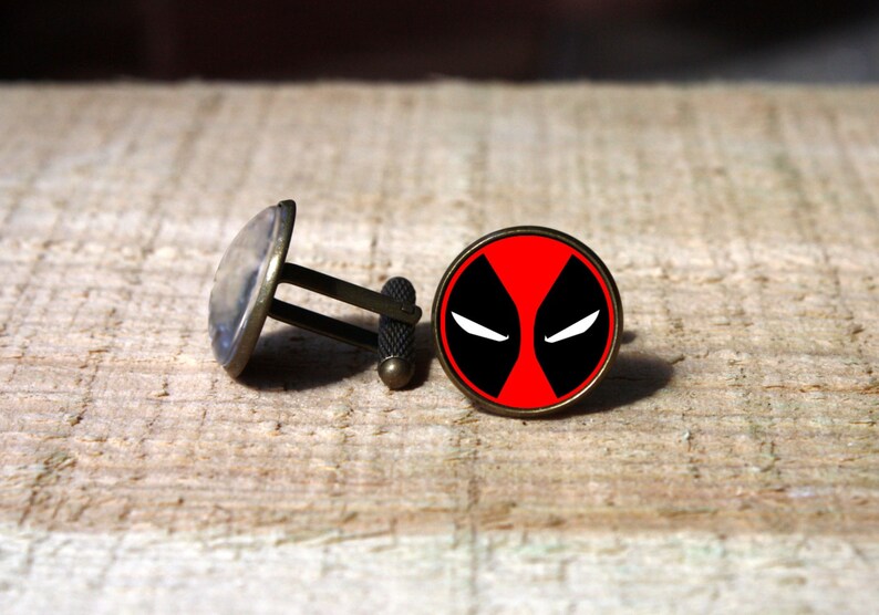 Comic face cufflinks glass dome cuff links superhero groom cufflink custom wedding cuff link nekel free gift for him