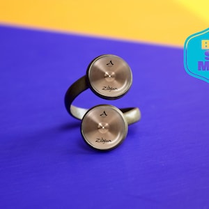 Handmade cymbals adjustable ring, drum double adjustable ring, drummer single ring cymbal ring, picture under glass, NOT REAL CYMBALS!!!!