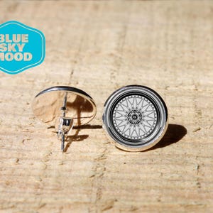 Orecchini a perno a forma di ruota d'auto, per guidatore, in acciaio inossidabile ipoallergenico, gioielli per auto, regalo per amanti del settore automobilistico, accessori
