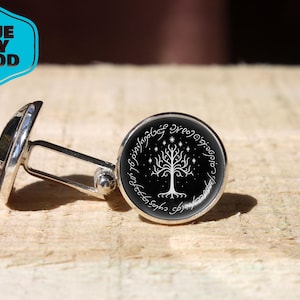 Handmade White tree inspired cufflinks, Magic wedding cuff link, Handmade cufflinks for men, handmade gift for him, handmade gift for her