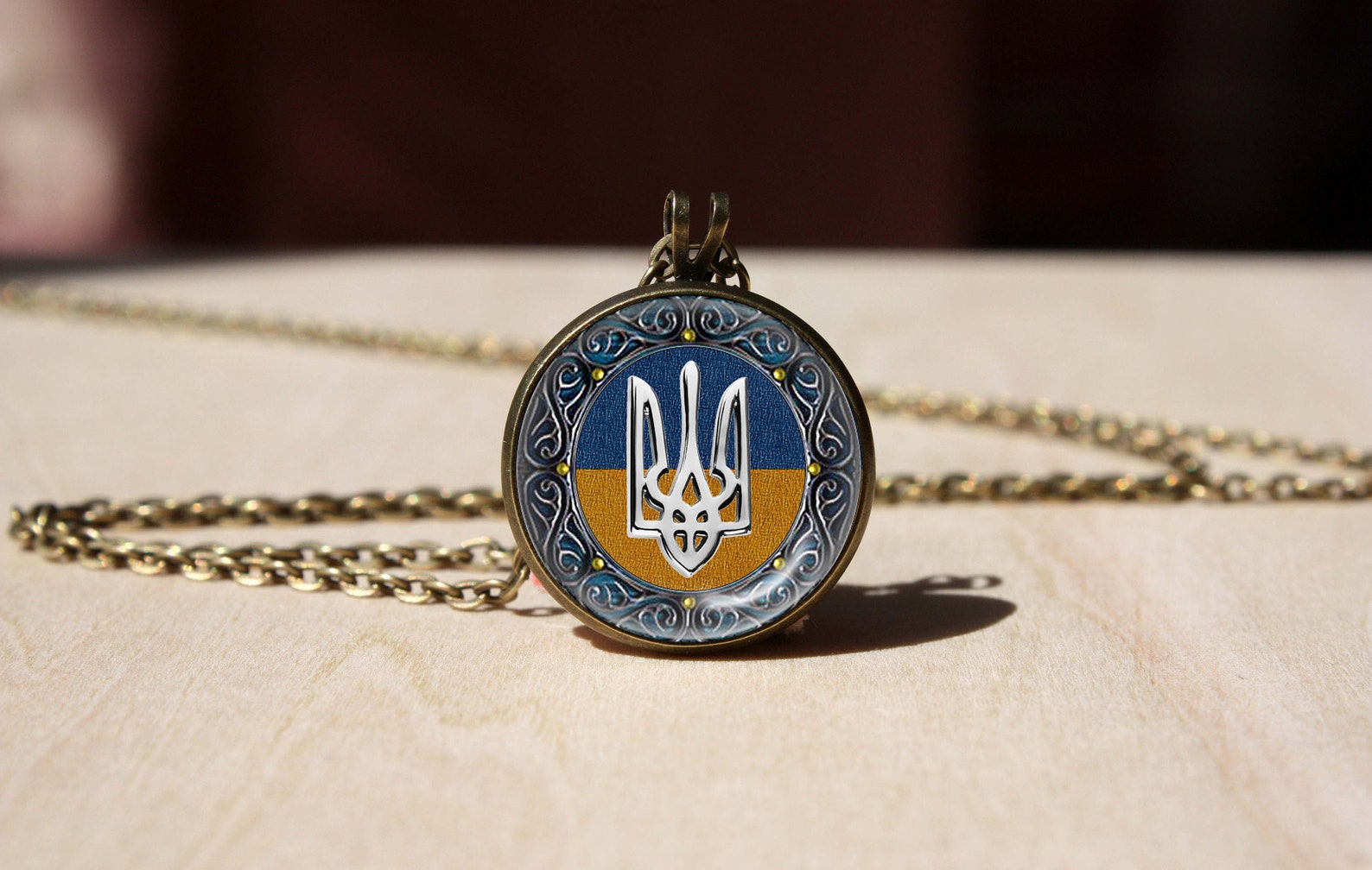 Trident Ukrainian necklace Tryzub Symbol Neptune Poseidon man Etsy