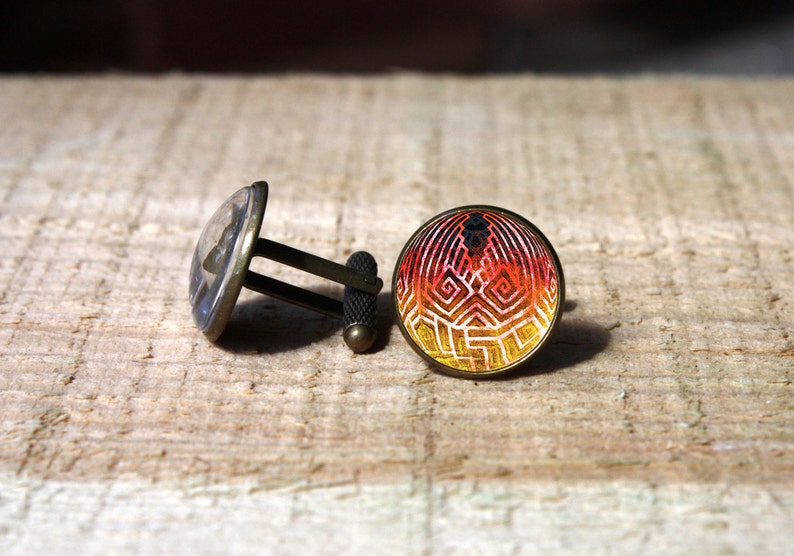 nekel free gift cuff links glass dome cuff links Yami \u2013 Okami Wiki inspired cufflinks gift for him custom wedding cuff link