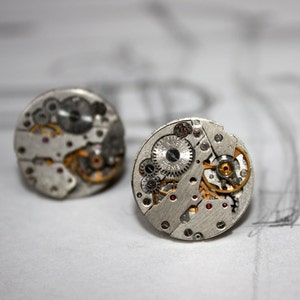 Handgemachte Steampunk Bronze Manschettenknöpfe 20mm, Manschettenknöpfe, Uhrwerke Manschettenknopf, Handgemachte Manschettenknöpfe für Männer, Handgemachtes Geschenk für sie
