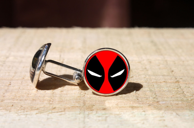 Comic face cufflinks glass dome cuff links superhero groom cufflink custom wedding cuff link nekel free gift for him