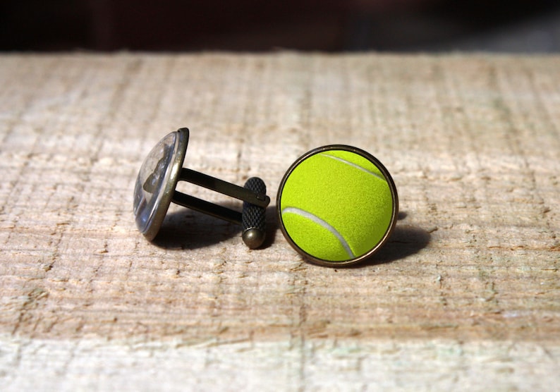 nekel free custom wedding cuff link Sports ball cuff links tennis player gift for him Tennis ball Cufflinks
