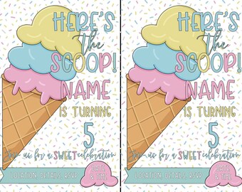 Ice cream birthday invitation