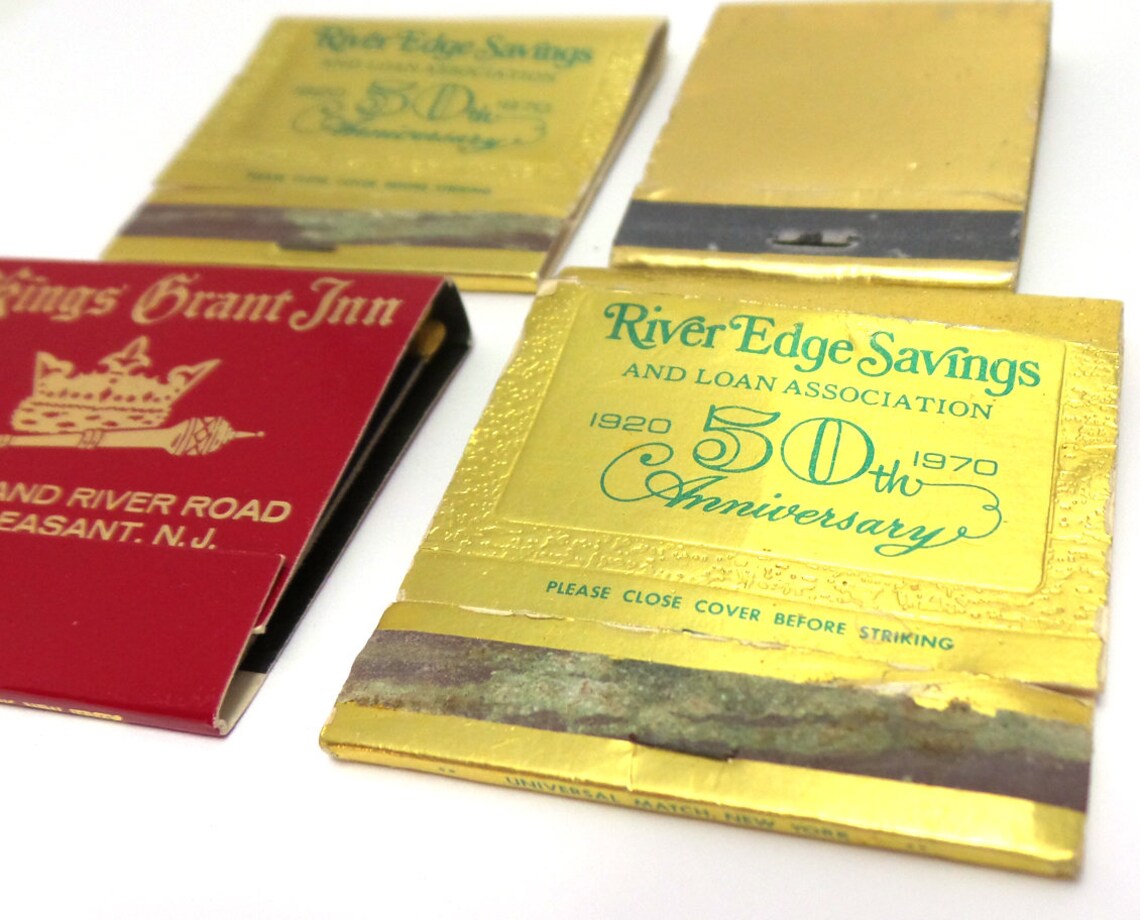 Vintage Gold Matchbooks Metallic Matchbooks New Jersey Matches Etsy