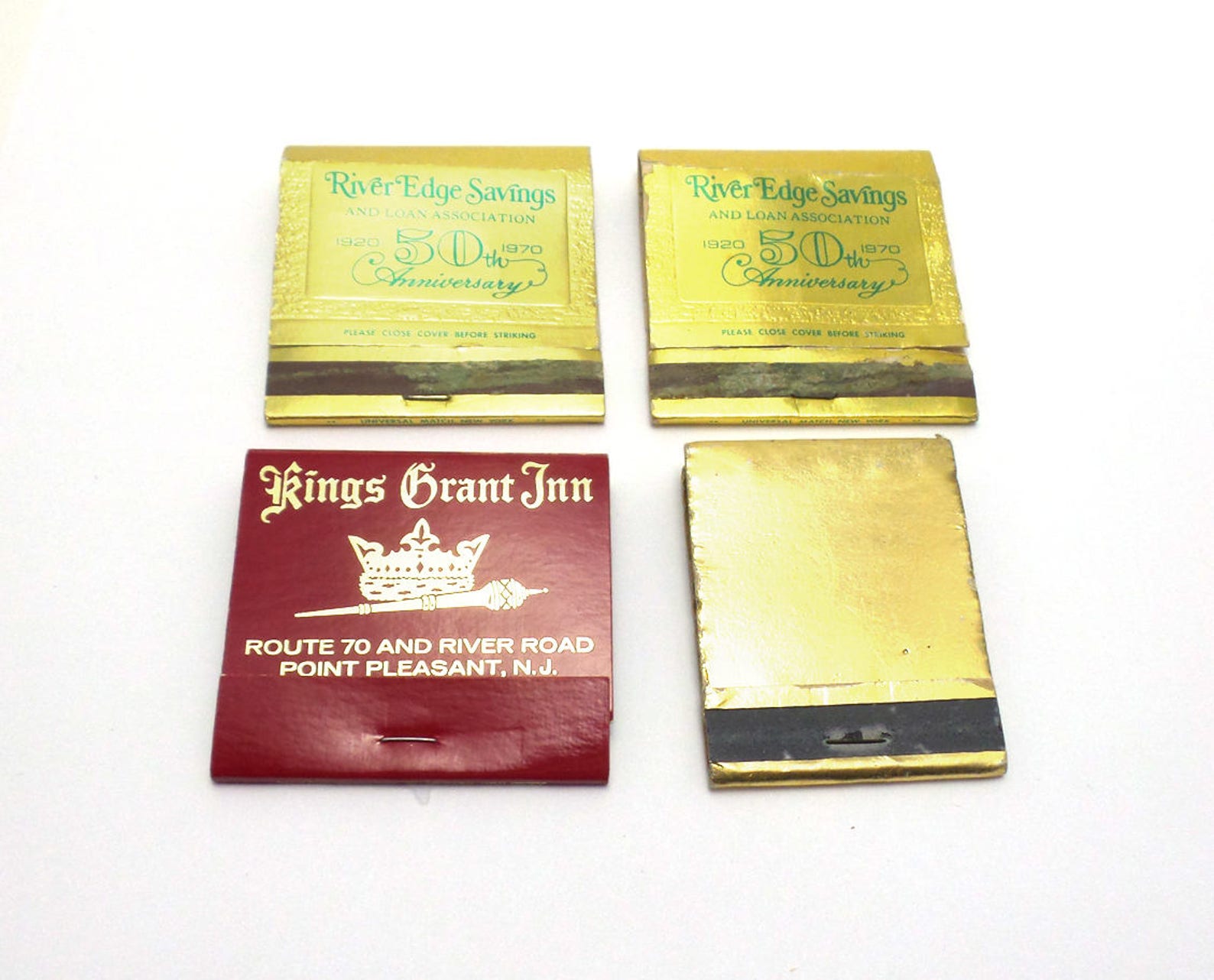 Vintage Gold Matchbooks Metallic Matchbooks New Jersey Matches Etsy