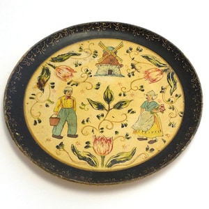 Vintage Hand Painted Paper Mache Plate - Made in Japan - Alcohol Proof