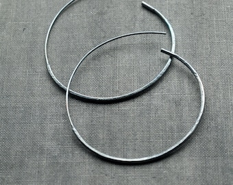 large sterling silver hoop earrings * oxidized earrings * modern earrings * statement earrings * artisan earrings * undergrowth studio