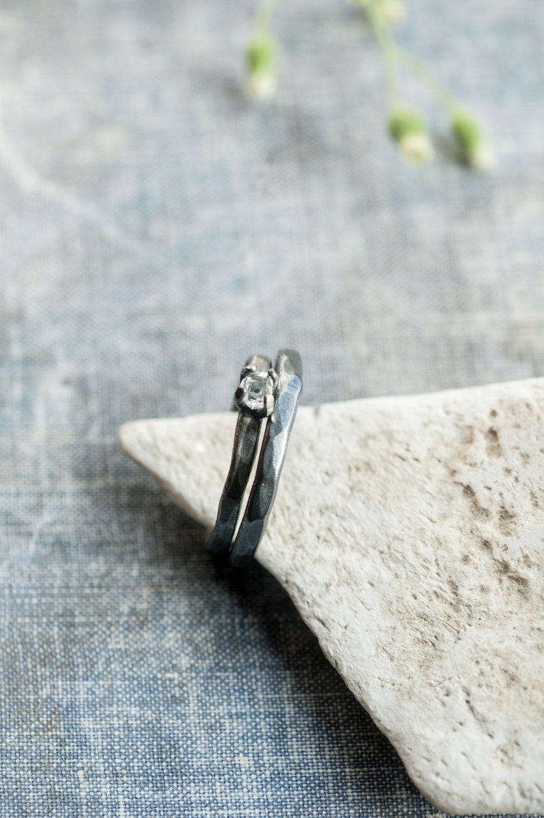 Alternative Wedding Ring Set for Women Sterling Silver Etsy