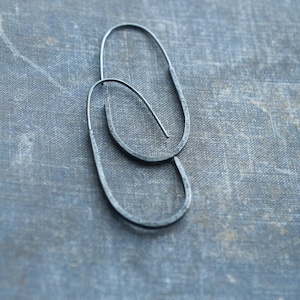 large minimalist open hoop earrings for women,  oxidized textured sterling silver, elegant geometric modern jewelry, undergrowth studio