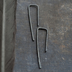 mens earrings oxidized silver * sterling silver threader earrings * gift for him * edgy earrings * undergrowth studio