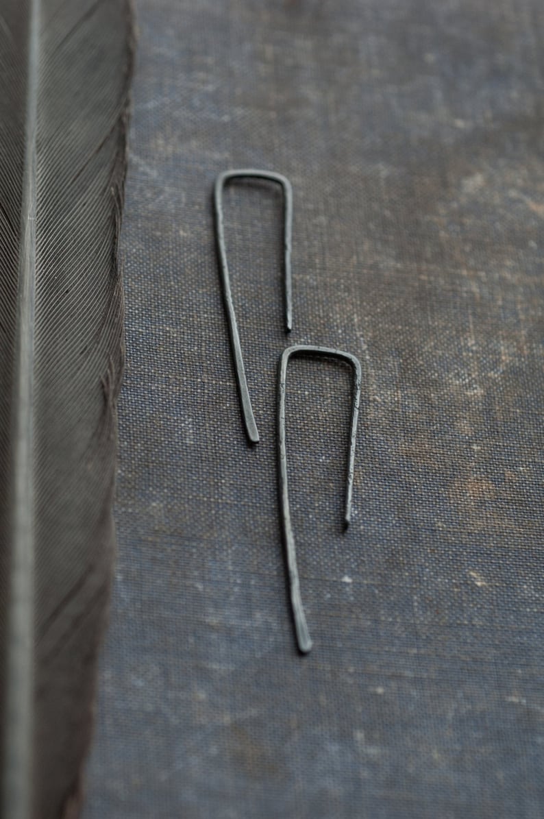 oxidized black earrings