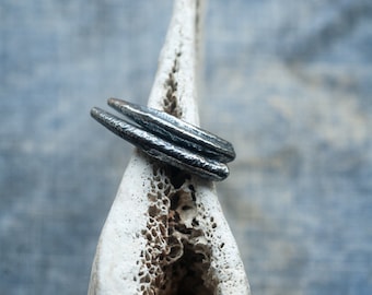 Sculptural earrings * raw sterling silver * oxidized silver artisan jewelry * edgy stud earrings * undergrowth studio