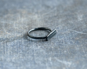 oxidized silver ring * minimalist ring * simple ring * unique geometric ring * sterling silver ring * undergrowth studio