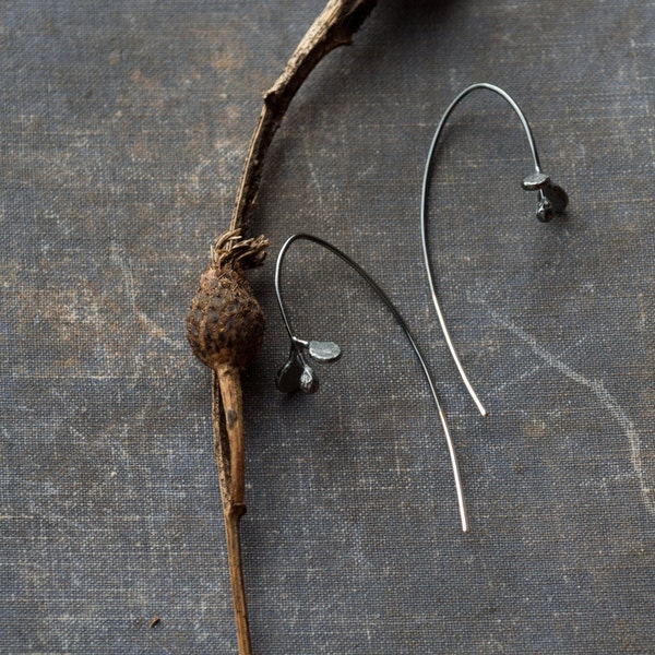 dainty flower earrings * sterling silver threader earrings * minimalist botanical earrings * gift for her * undergrowth studio