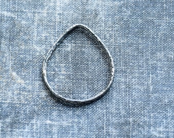 dainty silver ring, sterling silver teardrop ring, oxidised 925 silver, delicate geometric ring