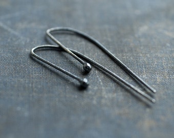 sterling silver threader earrings * oxidized silver minimalist earrings * edgy earrings * best friend gift * undergrowth studio