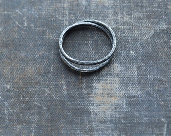 textured rustic silver ring* wrap ring* minimalist ring * oxidized silver ring * sterling silver ring * handmade jewelry *undergrowth studio