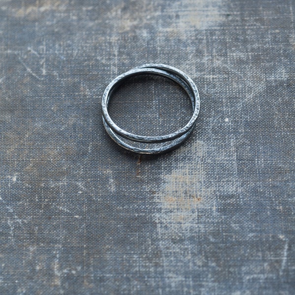 textured rustic silver ring* wrap ring* minimalist ring * oxidized silver ring * sterling silver ring * handmade jewelry *undergrowth studio