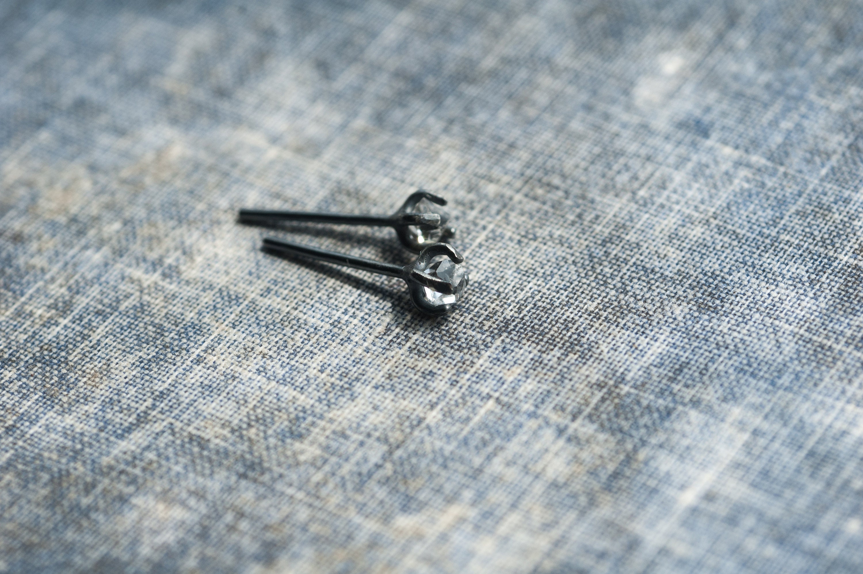 Tiny crystal stud earrings mens earrings crystal quartz | Etsy