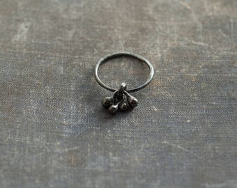 botanical ring sterling silver * gift for her * delicate ring * oxidized silver ring * kinetic plant ring