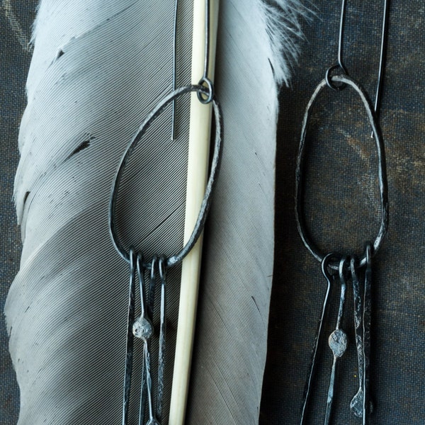 long hammered oxidized earrings for women, elegant statement raw sterling silver, unique artisan handmade jewelry,  undergrowth studio