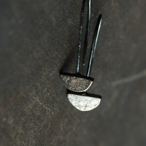 oxidised earrings sterling silver geometric, textured raw minimalist jewelry, handmade jewellery