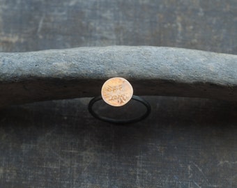 sun ring * mixed metal ring * geometric jewelry * abstract ring * brass disc ring * unique brass ring * oxidized sterling silver