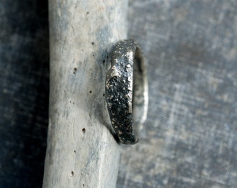 raw silver mens ring * rustic silver ring * unique mens ring * undergrowth studio * organic silver ring * wabi-sabi ring