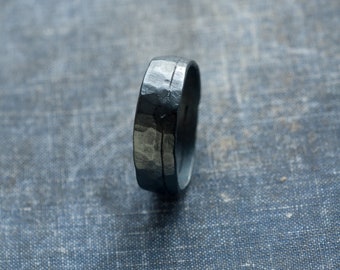 unique sterling silver personalised mens ring, gift for him, edgy silver jewelry, stamped ring