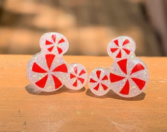 Mouse Ears Peppermint Candy Stud Earrings